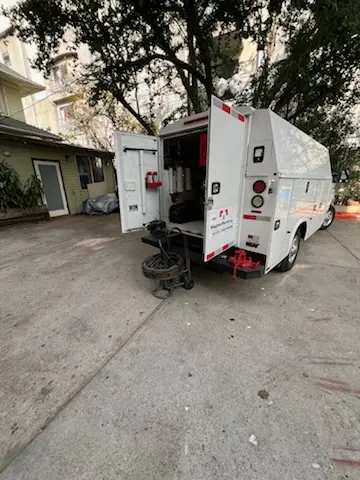 Magnet Plumbing service vehicle on-site for Slab Leak Repair in Utopia